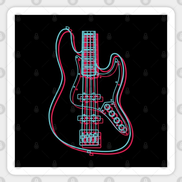 3D J-Style Bass Guitar Body Outline Sticker by nightsworthy